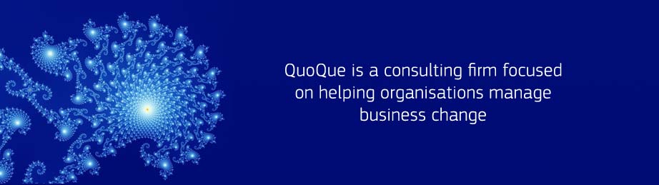 QuoQue is a consulting firm focused on helping clients manage business change